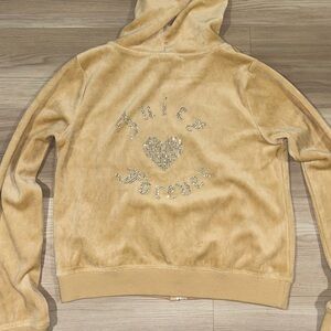 Juicy Couture x Forever 21 Beige Velour Zip-Up Hoodie